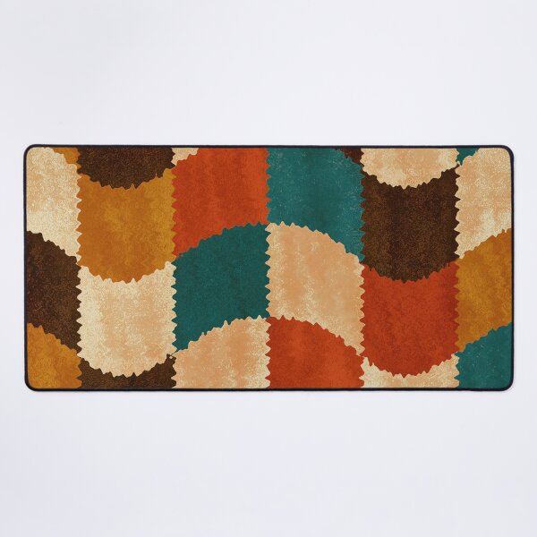 Item preview, Teal, Orange & Brown Fuzzy Wavy Checkerboard designed and sold by AlfiB.