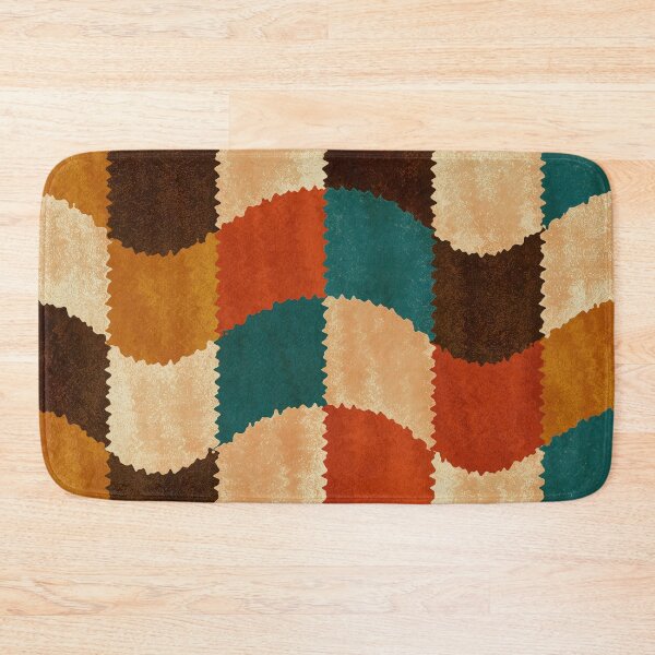 Item preview, Teal, Orange & Brown Fuzzy Wavy Checkerboard designed and sold by AlfiB.