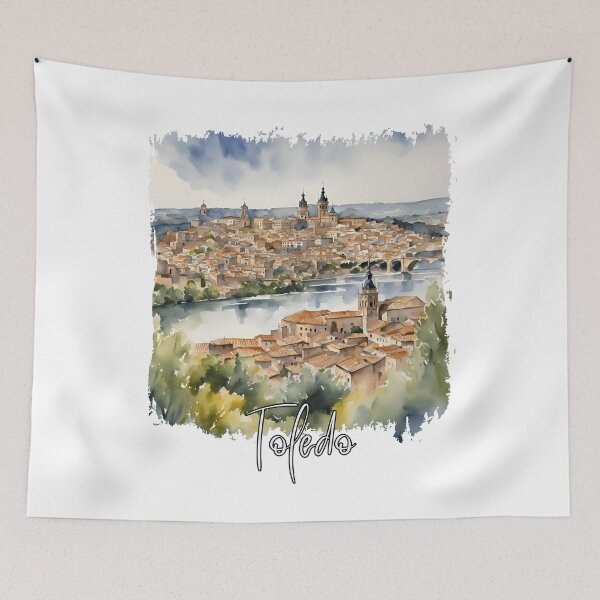 Item preview, Watercolor of Toledo, Toledo, Spain designed and sold by Dressyourflag.