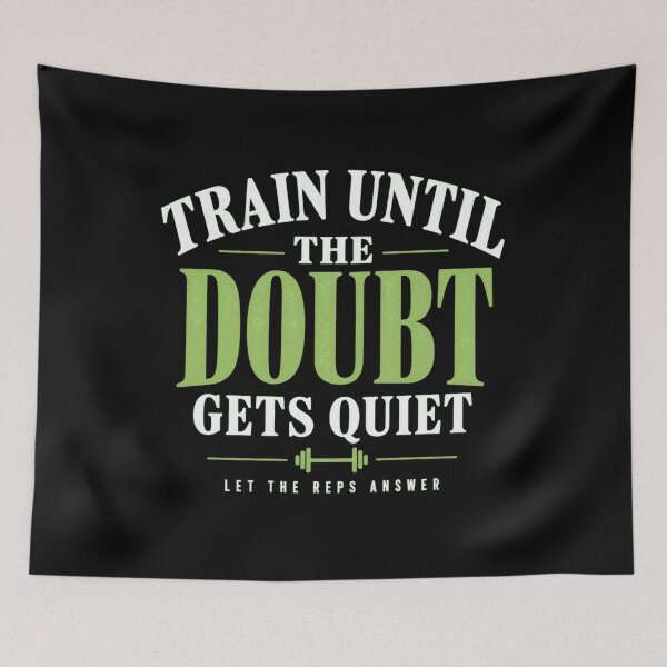 Item preview, Train Until The Doubt Gets Quiet Gym Motivation Shirt designed and sold by PhylonBoxx.