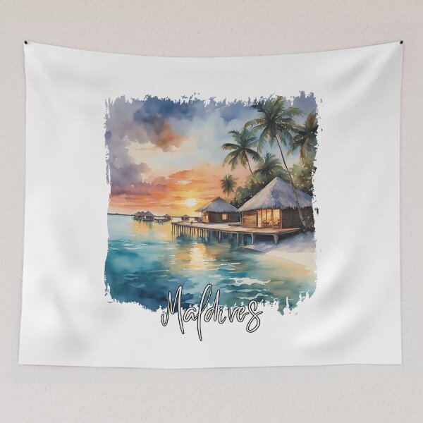 Item preview, Watercolor of the Maldives designed and sold by Dressyourflag.
