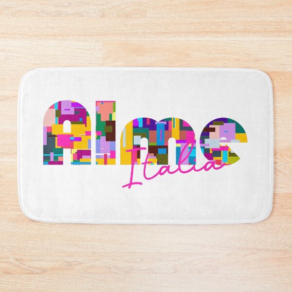 Item preview, Almè, Bergamo, Italy, Italia, colorful typography design for travellers designed and sold by Wanderful-roads.
