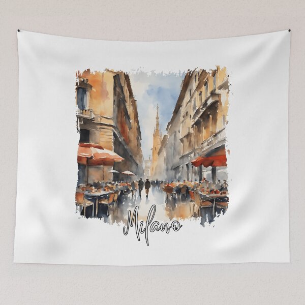 Item preview, Milan, Italy, watercolor of Milan designed and sold by Dressyourflag.