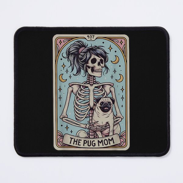 Item preview, Funny Skeleton Halloween Pug Mom Tarot Card Witchy Vibes designed and sold by Daisy Grimes.