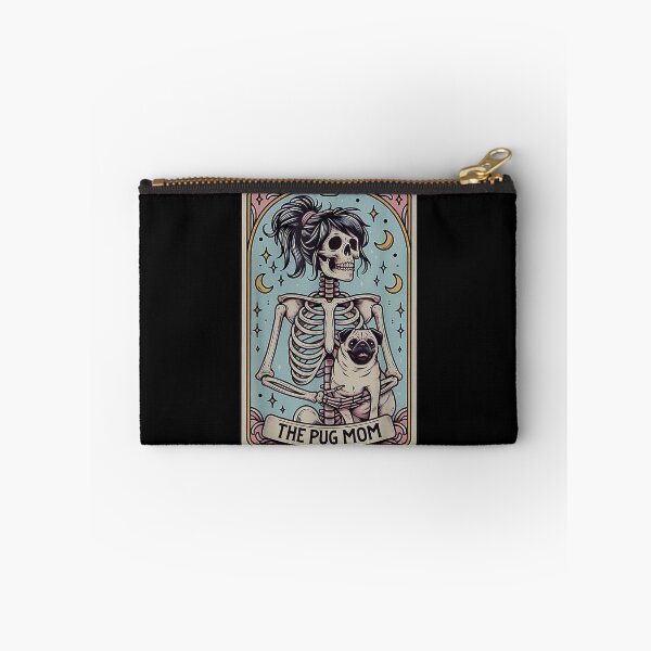 Item preview, Funny Skeleton Halloween Pug Mom Tarot Card Witchy Vibes  designed and sold by Daisy Grimes.