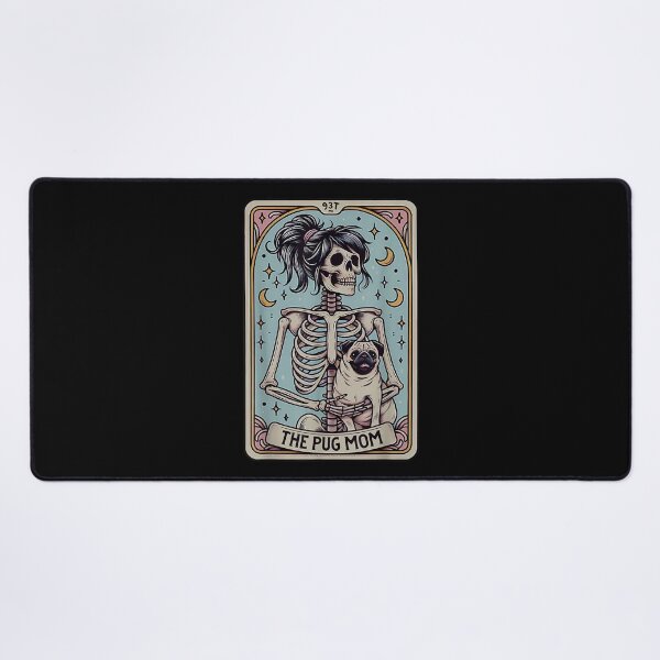 Item preview, Funny Skeleton Halloween Pug Mom Tarot Card Witchy Vibes designed and sold by Daisy Grimes.