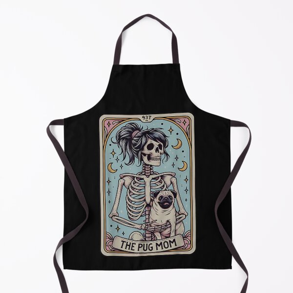 Item preview, Funny Skeleton Halloween Pug Mom Tarot Card Witchy Vibes  designed and sold by Daisy Grimes.
