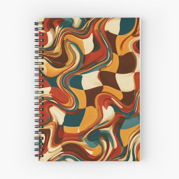 Item preview, Teal, Rust & Mustard Melted Psychedelic Checkerboard designed and sold by AlfiB.