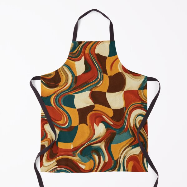 Item preview, Teal, Rust & Mustard Melted Psychedelic Checkerboard designed and sold by AlfiB.