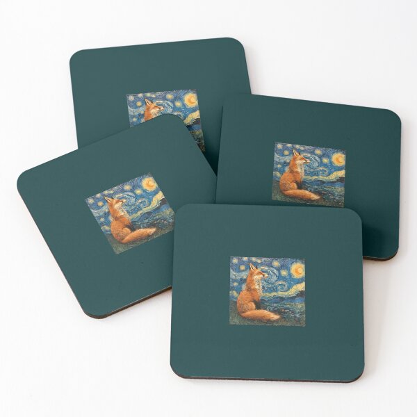 Item preview, Fox In Starry Night Van Gogh designed and sold by ventoilen368.