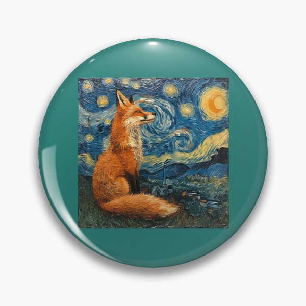Item preview, Fox In Starry Night Van Gogh designed and sold by ventoilen368.