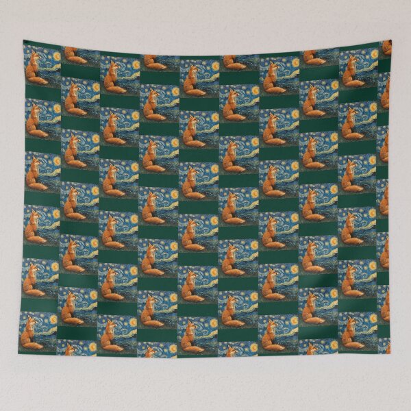 Item preview, Fox In Starry Night Van Gogh designed and sold by ventoilen368.