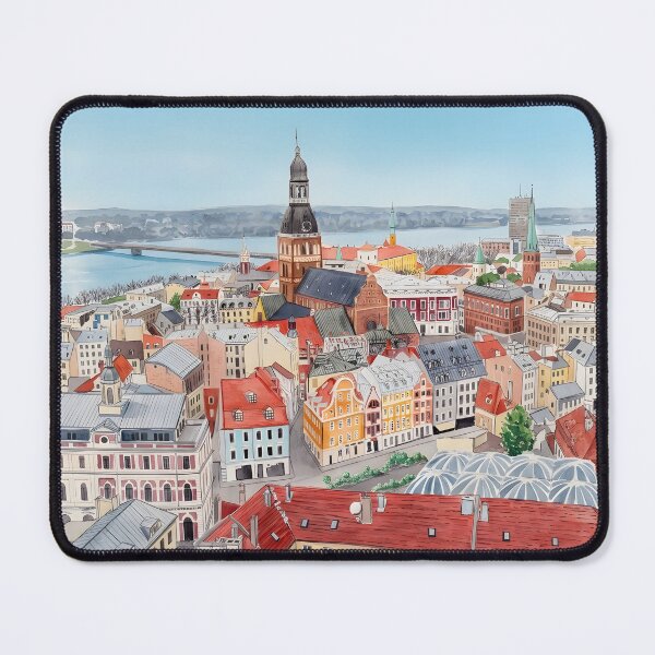 Item preview, Riga Watercolor Skyline – Latvia Travel Wall Art designed and sold by POSTERIOCREW.