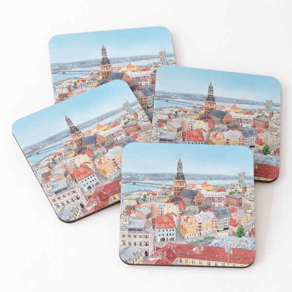 Item preview, Riga Watercolor Skyline – Latvia Travel Wall Art designed and sold by POSTERIOCREW.