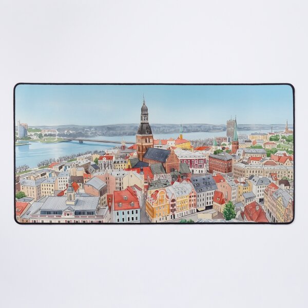 Item preview, Riga Watercolor Skyline – Latvia Travel Wall Art designed and sold by POSTERIOCREW.