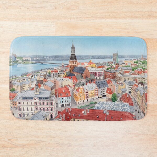 Item preview, Riga Watercolor Skyline – Latvia Travel Wall Art designed and sold by POSTERIOCREW.