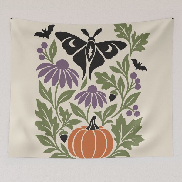 Item preview, Gothic Moth Pumpkin Spooky Botanical designed and sold by MavtM.