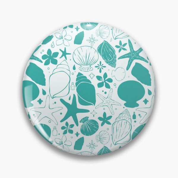 Item preview, Tropical Turquoise Shells Pattern designed and sold by Sagi Jane Art.