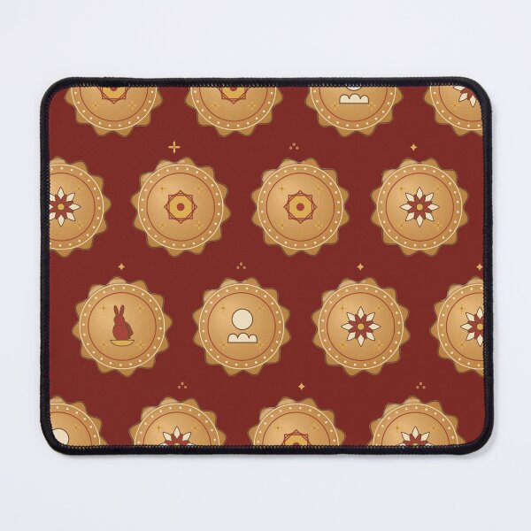 Item preview, Mooncake Medallion Damask Mid-Autumn Festival Repeat Pattern designed and sold by KungPowUnicorn.