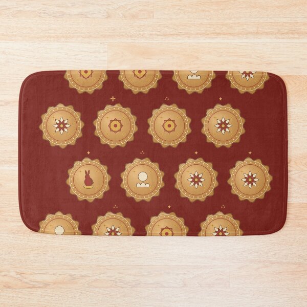 Item preview, Mooncake Medallion Damask Mid-Autumn Festival Repeat Pattern designed and sold by KungPowUnicorn.