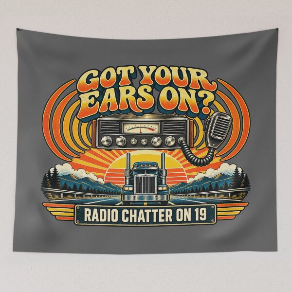 Item preview, Got Your Ears On Radio Chatter On 19 - Vintage 70s Trucker Art designed and sold by NomadForge.