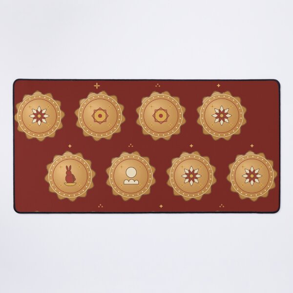 Item preview, Mooncake Medallion Damask Mid-Autumn Festival Repeat Pattern designed and sold by KungPowUnicorn.