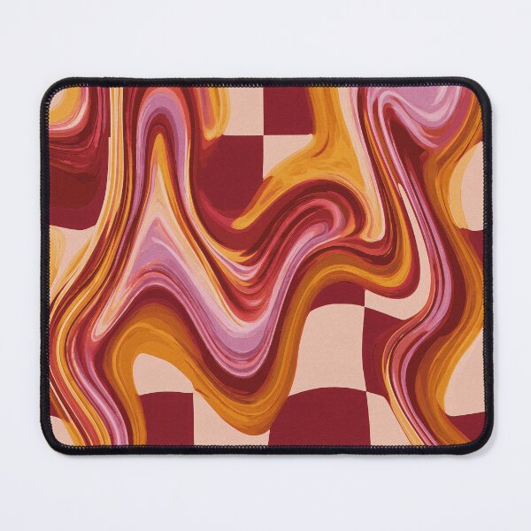 Item preview, Burgundy, Pink & Mustard Melted Checkerboard designed and sold by AlfiB.