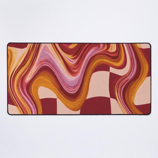 Item preview, Burgundy, Pink & Mustard Melted Checkerboard designed and sold by AlfiB.