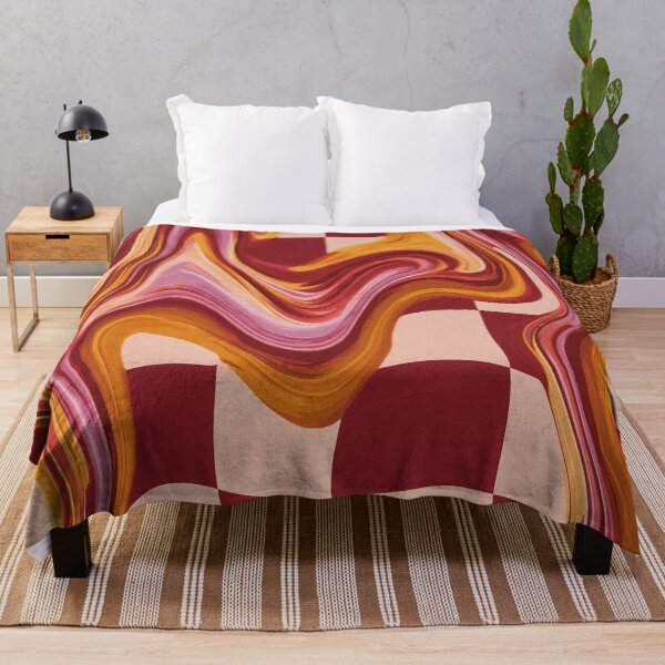 Item preview, Burgundy, Pink & Mustard Melted Checkerboard designed and sold by AlfiB.