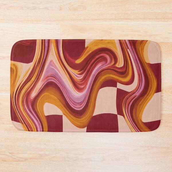 Item preview, Burgundy, Pink & Mustard Melted Checkerboard designed and sold by AlfiB.