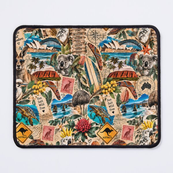 Item preview, Vintage Australia Travel Scrapbook Collage Outback Sydney Surf designed and sold by MetaModel Editions.