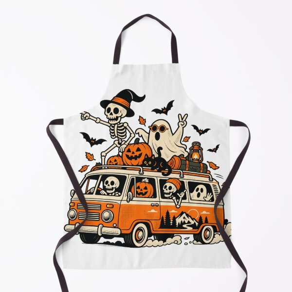 Item preview, Spooky Halloween Camper – Skeleton Ghost Pumpkin Retro Road Trip designed and sold by wecrea.