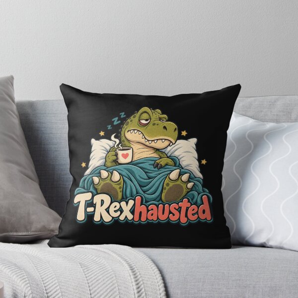 Item preview, T-Rexhausted Funny T-Rex Coffee Retro Dinosaur designed and sold by Trendably.