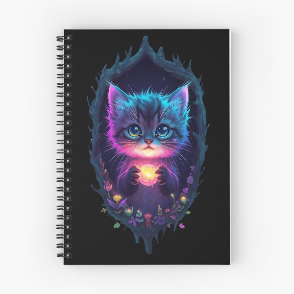 Item preview, Magical Cosmic Kitten Holding Glowing Orb in Tree Hollow designed and sold by OlesiaCraft.
