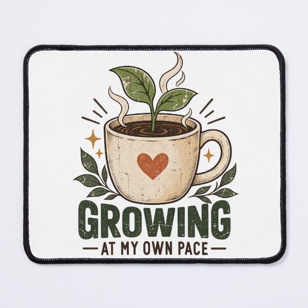 Item preview, Growing At My Own Pace – Motivating coffee and nature illustration designed and sold by CleanLine Studio.