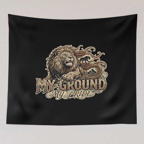 Item preview, My Ground My Pride Lion Design, Lion Artwork, Lion Pride Graphic, Lion Lover Gift, Wild Lion Art, African Wildlife, King of the Jungle, Wildlife Design, Safari Art, Nature Lover Gift designed and sold by Typologystudios.