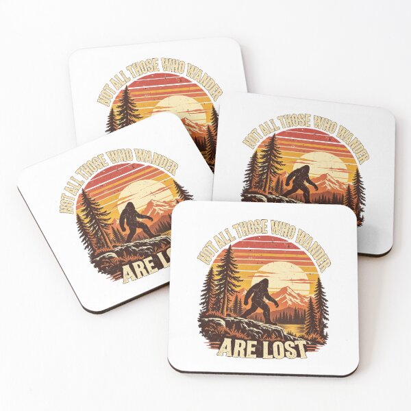 Item preview, Not All Those Who Wander Are Lost Bigfoot Hiking Retro Sunset Design designed and sold by EmmaSchaffer1.