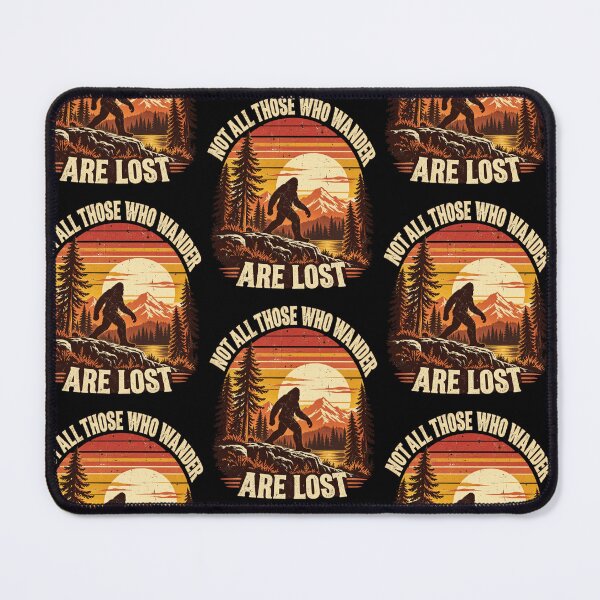Item preview, Not All Those Who Wander Are Lost Bigfoot Hiking Retro Sunset Design designed and sold by EmmaSchaffer1.