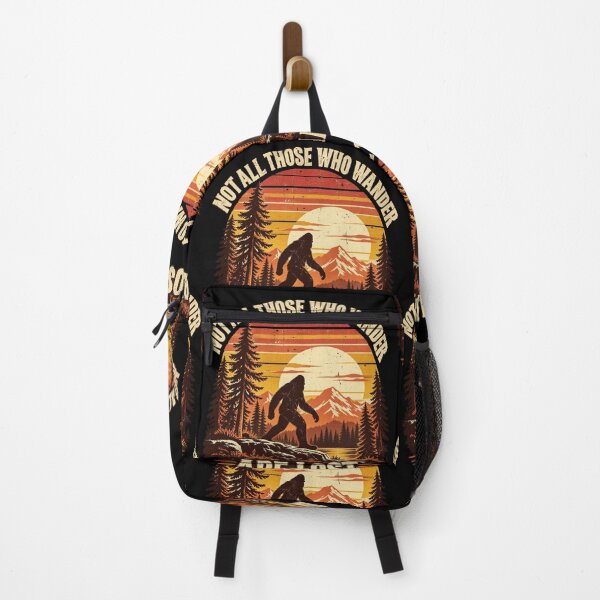 Item preview, Not All Those Who Wander Are Lost Bigfoot Hiking Retro Sunset Design designed and sold by EmmaSchaffer1.