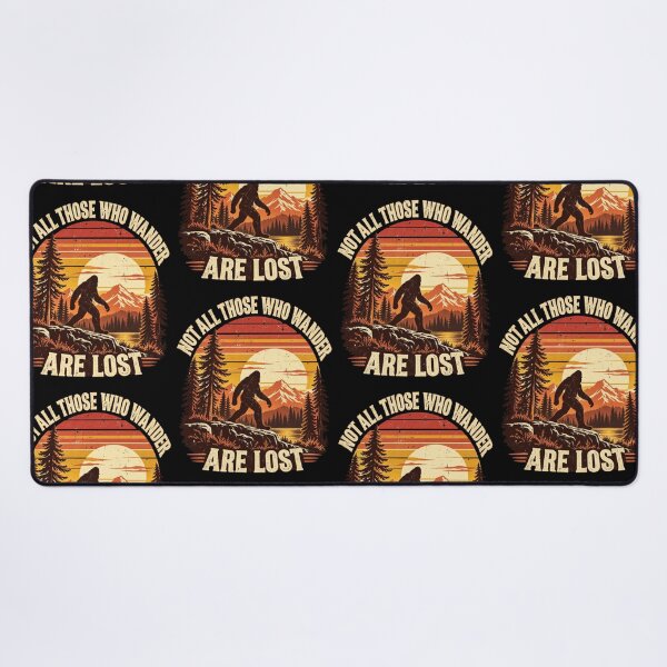 Item preview, Not All Those Who Wander Are Lost Bigfoot Hiking Retro Sunset Design designed and sold by EmmaSchaffer1.