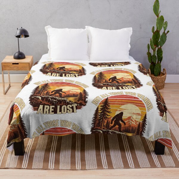 Item preview, Not All Those Who Wander Are Lost Bigfoot Hiking Retro Sunset Design designed and sold by EmmaSchaffer1.