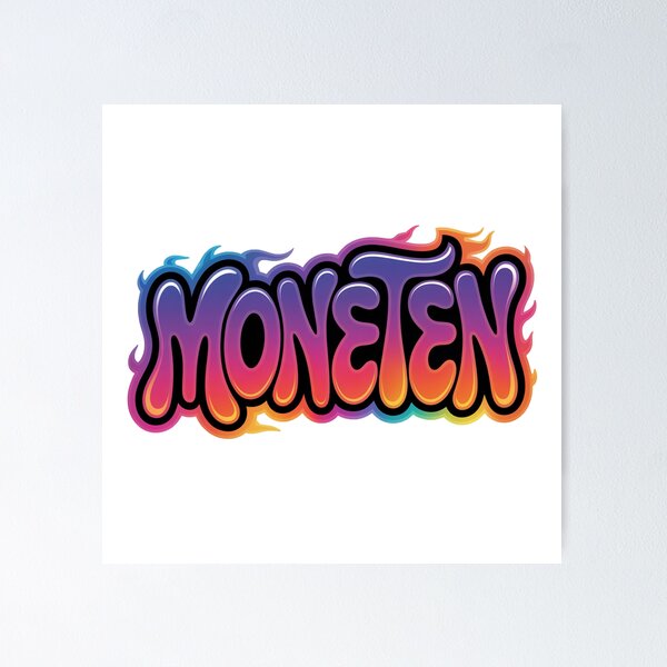 Item preview, Moneten – Retro Flammen Schriftzug Slang Streetwear Design designed and sold by LoFizzy.