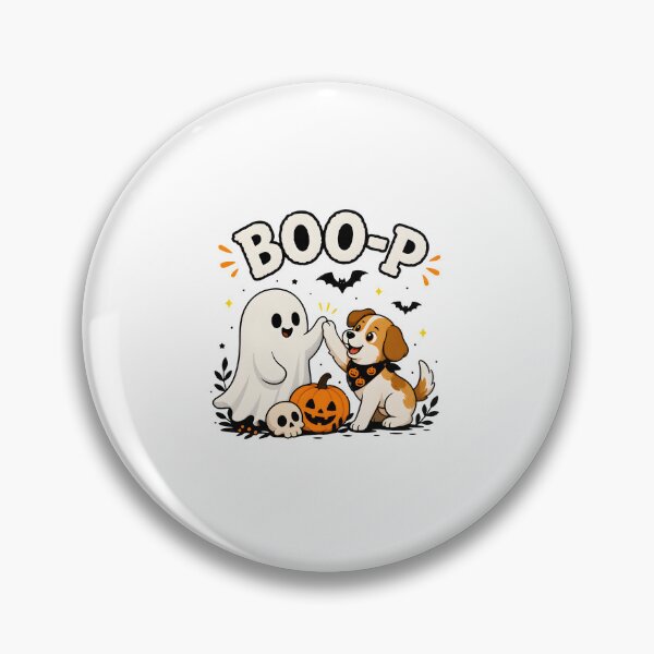 Item preview, Cute Ghost Dog High Five Boo-P Halloween Art designed and sold by OlyvieArt.