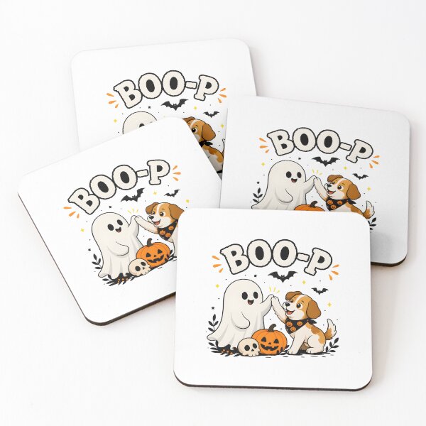Item preview, Cute Ghost Dog High Five Boo-P Halloween Art designed and sold by OlyvieArt.