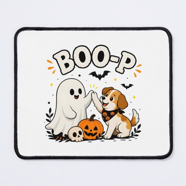 Item preview, Cute Ghost Dog High Five Boo-P Halloween Art designed and sold by OlyvieArt.