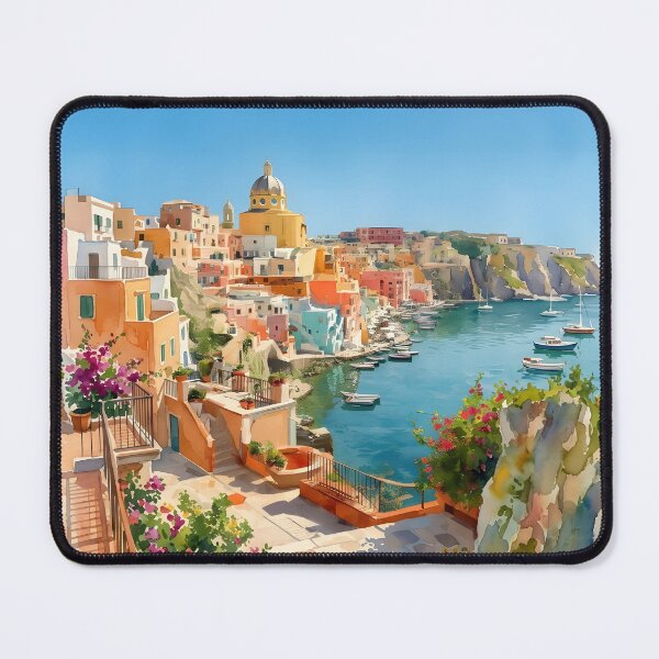 Item preview, Procida Italy Travel Poster – Colorful Harbor Art designed and sold by POSTERIOCREW.