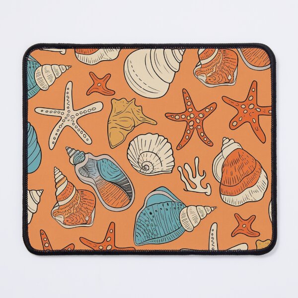 Item preview, Retro Seashell and Starfish Coastal Pattern designed and sold by NatArtSA.
