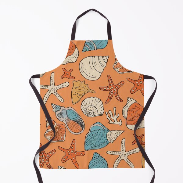 Item preview, Retro Seashell and Starfish Coastal Pattern designed and sold by NatArtSA.