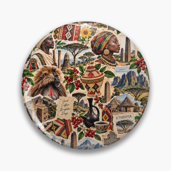 Item preview, Ethiopia Cultural Travel Scrapbook Collage Lalibela Coffee Heritage designed and sold by MetaModel Editions.