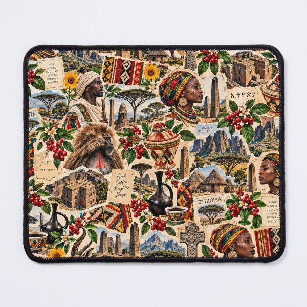 Item preview, Ethiopia Cultural Travel Scrapbook Collage Lalibela Coffee Heritage designed and sold by MetaModel Editions.